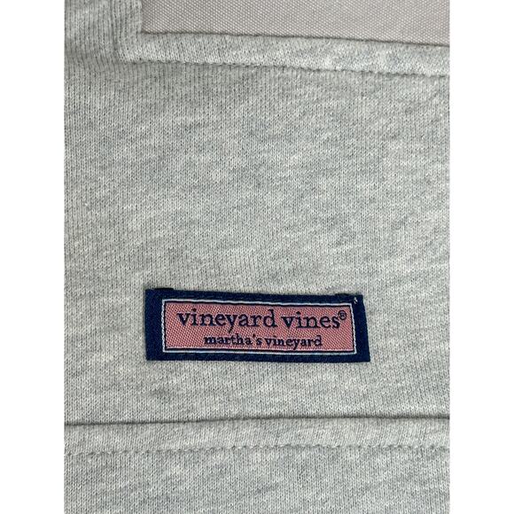 Vineyard Vines Gray 1/4 Zip Sweatshirt Pink Logo Patch High Neck Outdoors XS - Picture 4 of 10
